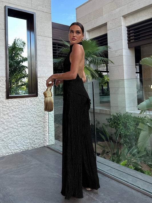 Purpurite | Women's Backless Wide-Leg Summer Set