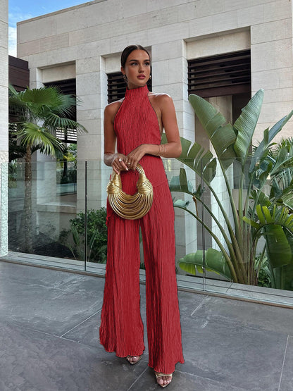 Purpurite | Women's Backless Wide-Leg Summer Set