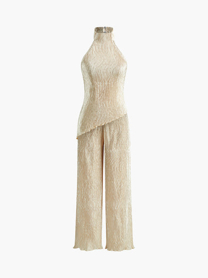 Purpurite | Women's Backless Wide-Leg Summer Set