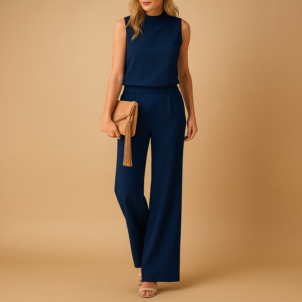 Georgiana | Women's Wide-Leg Workwear No-Sleeve Jumpsuit