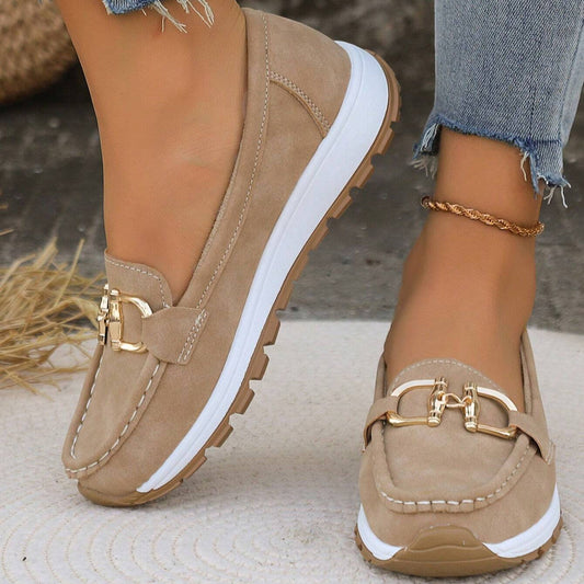Styliani | Women's Casual Gold Buckle Loafers