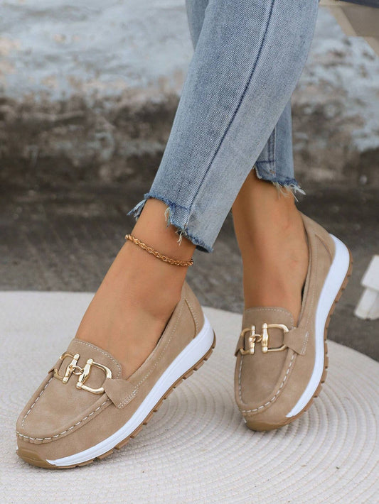 Styliani | Women's Casual Gold Buckle Loafers