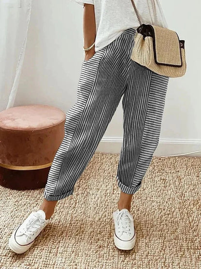 Ailma | Women's Striped Oversized Pants Trousers