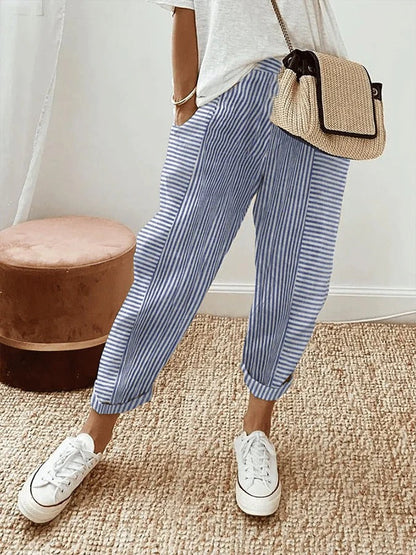 Ailma | Women's Striped Oversized Pants Trousers
