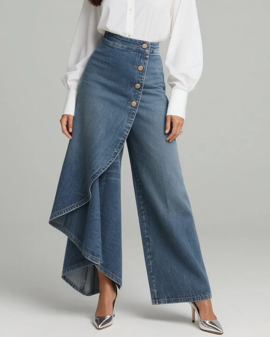 Ainara | Women's Wide-Leg Workwear High Trousers