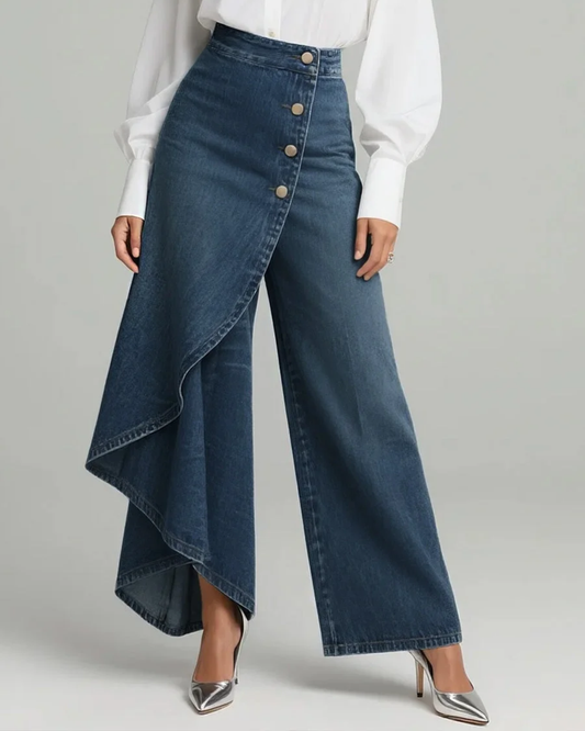 Ainara | Women's Wide-Leg Workwear High Trousers
