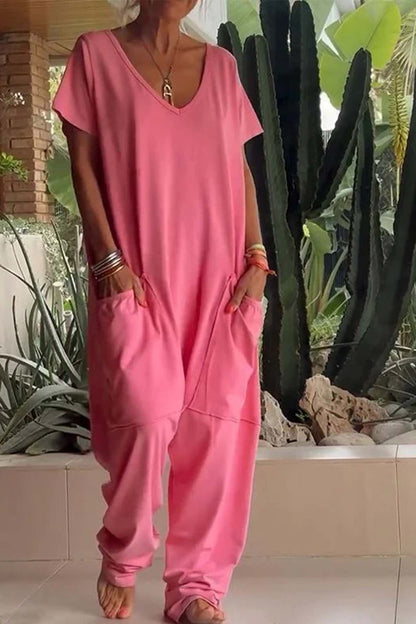 Lavinia | Women's V-Neck Wide-Leg Summer Jumpsuit