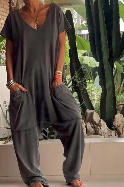 Lavinia | Women's V-Neck Wide-Leg Summer Jumpsuit