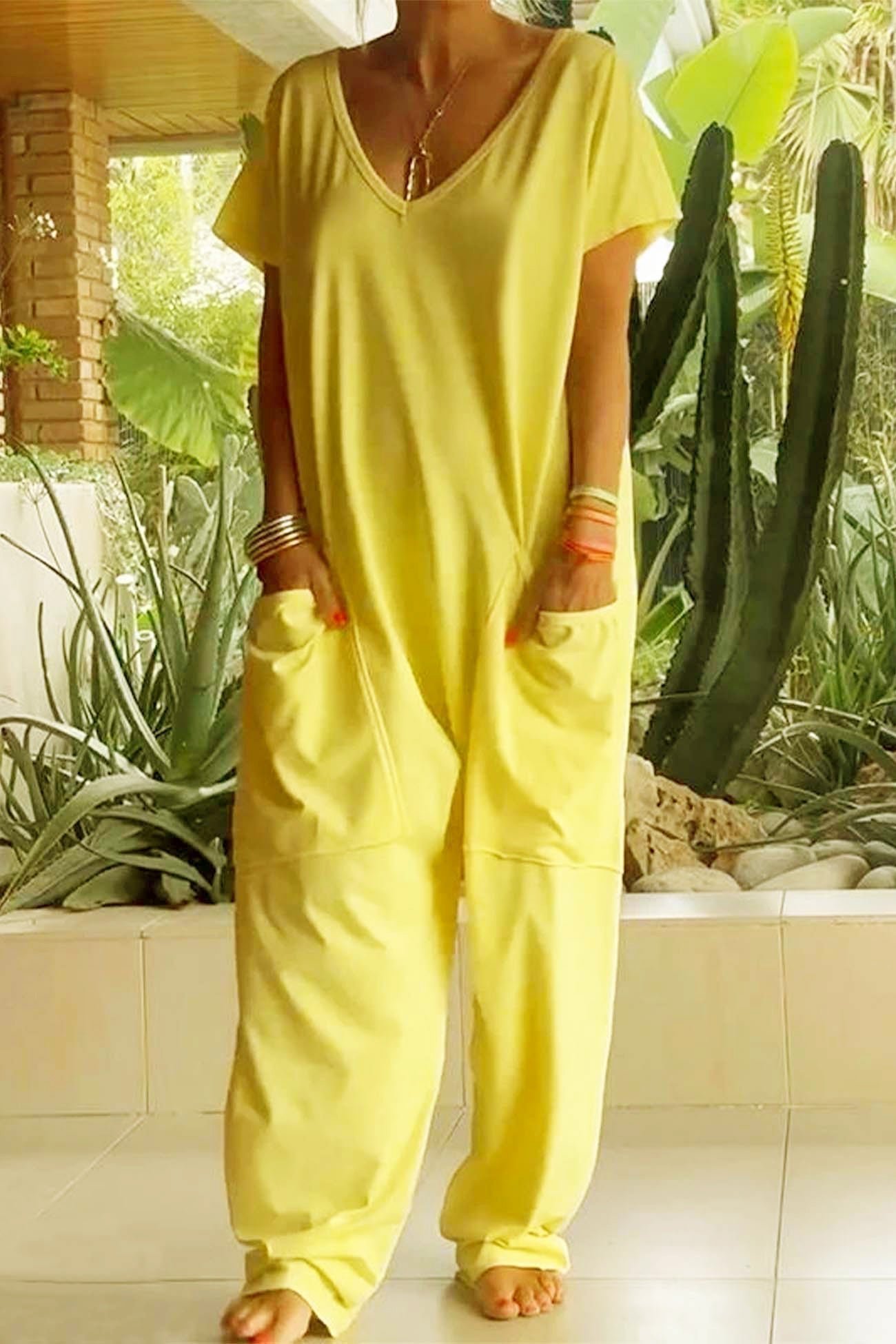 Lavinia | Women's V-Neck Wide-Leg Summer Jumpsuit