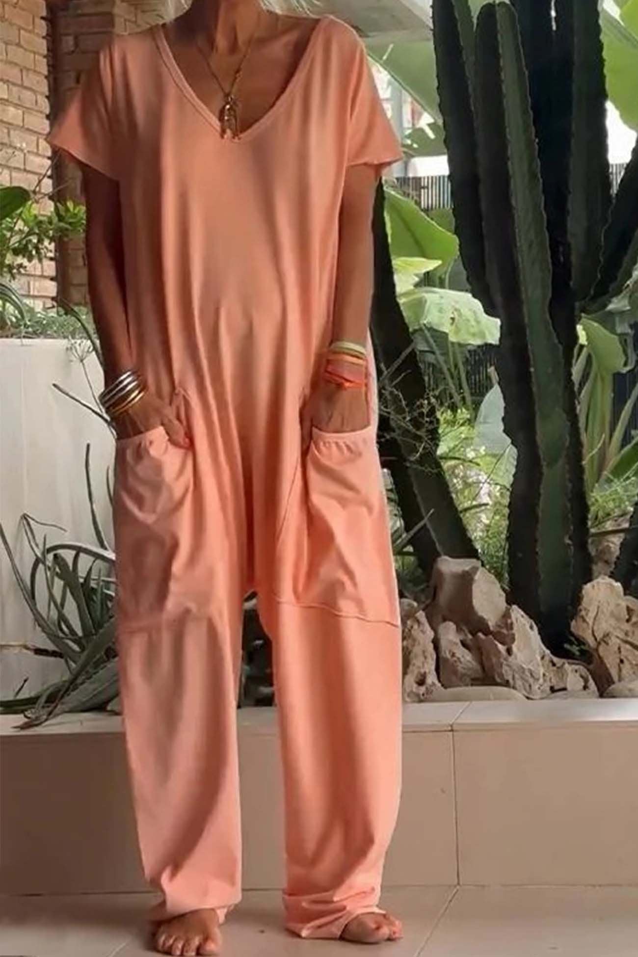Lavinia | Women's V-Neck Wide-Leg Summer Jumpsuit