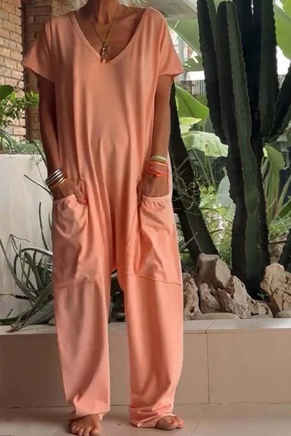 Lavinia | Women's V-Neck Wide-Leg Summer Jumpsuit