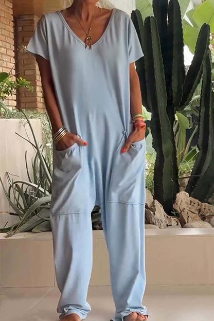 Lavinia | Women's V-Neck Wide-Leg Summer Jumpsuit
