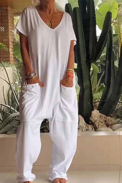 Lavinia | Women's V-Neck Wide-Leg Summer Jumpsuit
