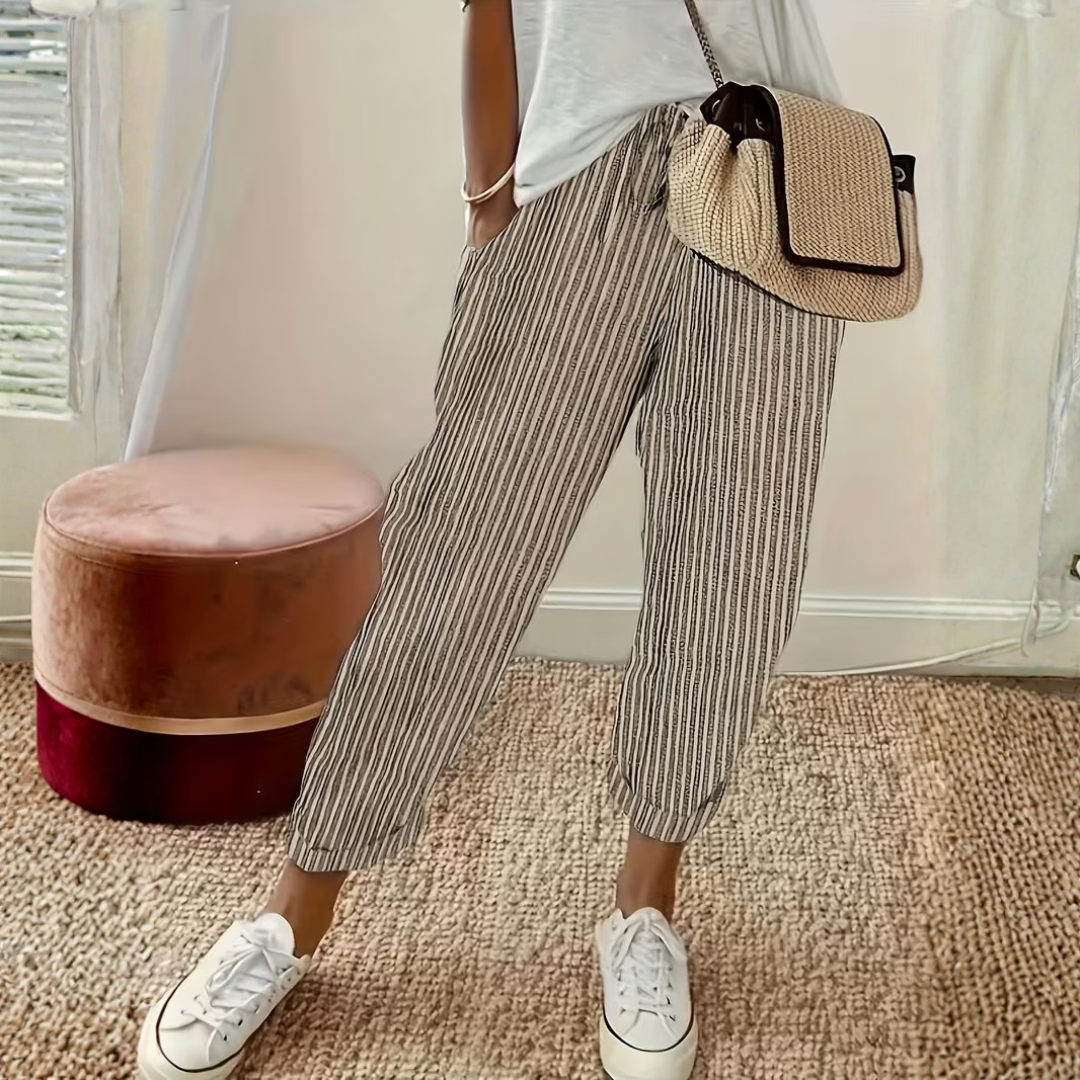 Aixa | Women's Striped Wide-Leg Summer Trousers