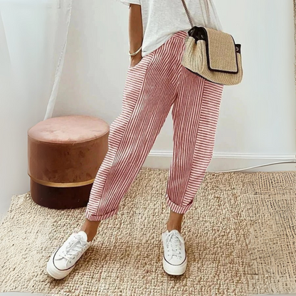Aixa | Women's Striped Wide-Leg Summer Trousers