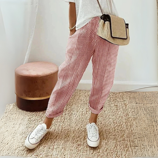 Aixa | Women's Striped Wide-Leg Summer Trousers
