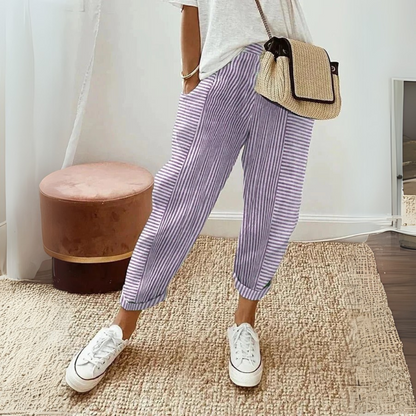 Aixa | Women's Striped Wide-Leg Summer Trousers