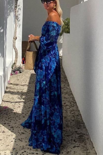 Delanda | Women's Maxi Floral Off-Shoulder Wedding Evening Dress