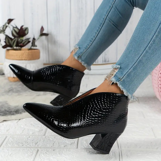 Elga | Women's Workwear Textured Ankle Heels