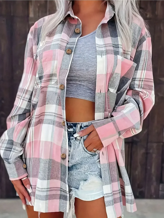Calira | Women's Oversized Workwear Plaid Shirt
