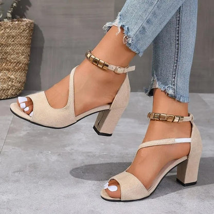 Ylva | Women's Lace Summer Block Sandals