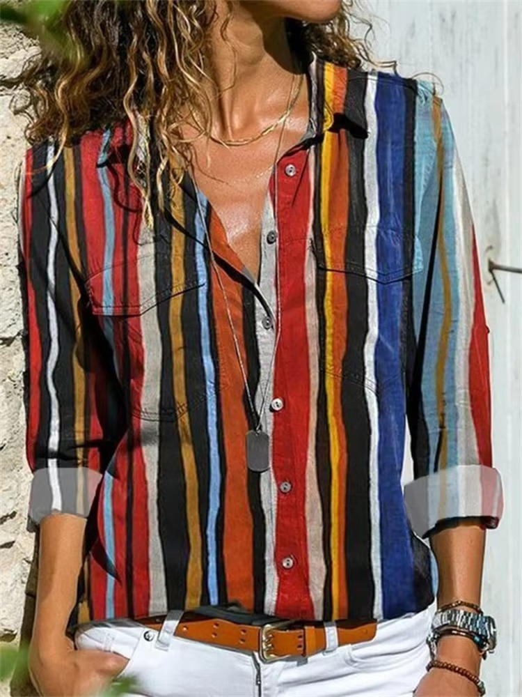 Malaria | Women's Oversized Casual Geometric Shirt