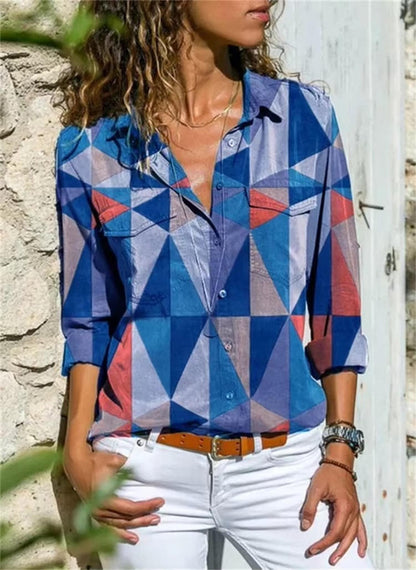 Malaria | Women's Oversized Casual Geometric Shirt