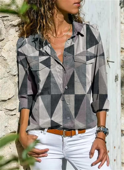 Malaria | Women's Oversized Casual Geometric Shirt