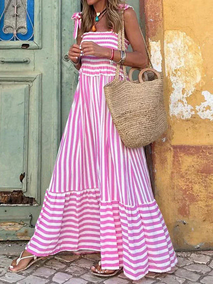 Dolores | Women's Striped Ruffle Beach Dress