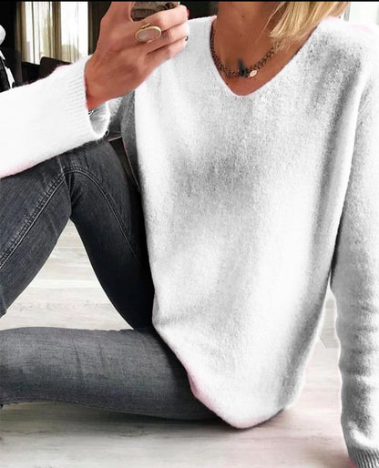 Velora | Women's Oversized V-Neck Casual Jumper