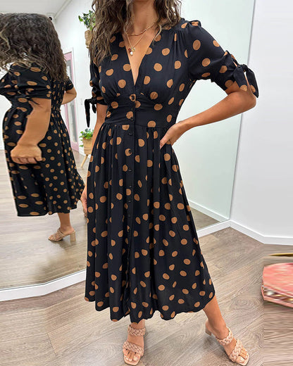 Celimene | Women's V-Neck Casual Refined Dress
