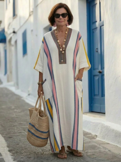 Ghislaine | Women's Maxi V-Neck Neck Dress