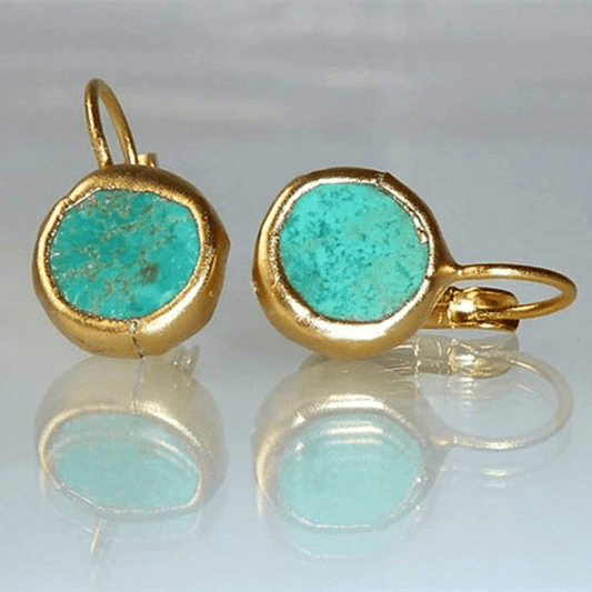 Raphaela | Women's Gold Turquoise Stone Earrings