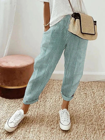 Ailma | Women's Striped Oversized Pants Trousers
