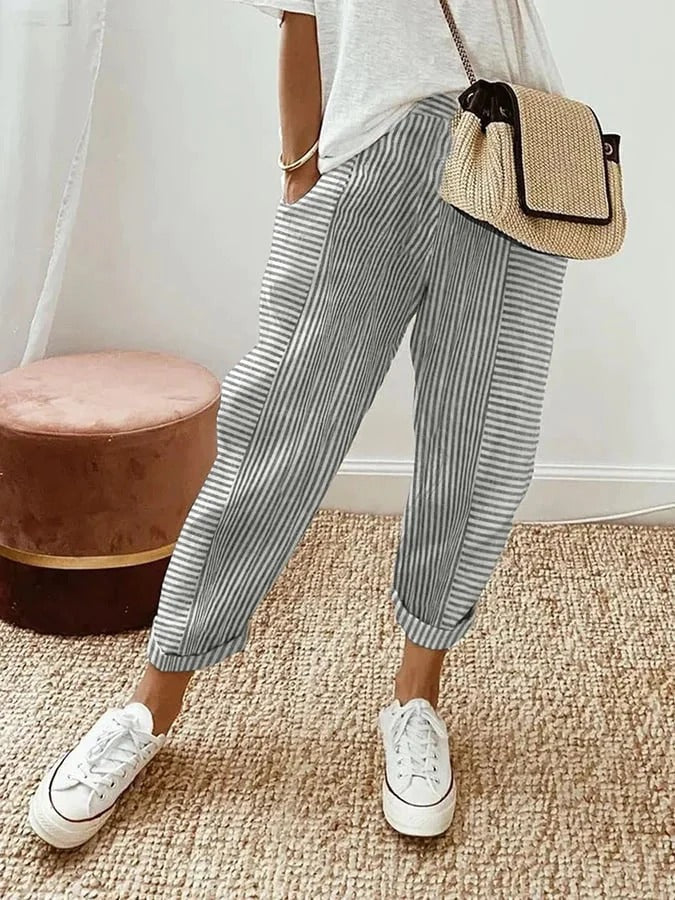 Ailma | Women's Striped Oversized Pants Trousers