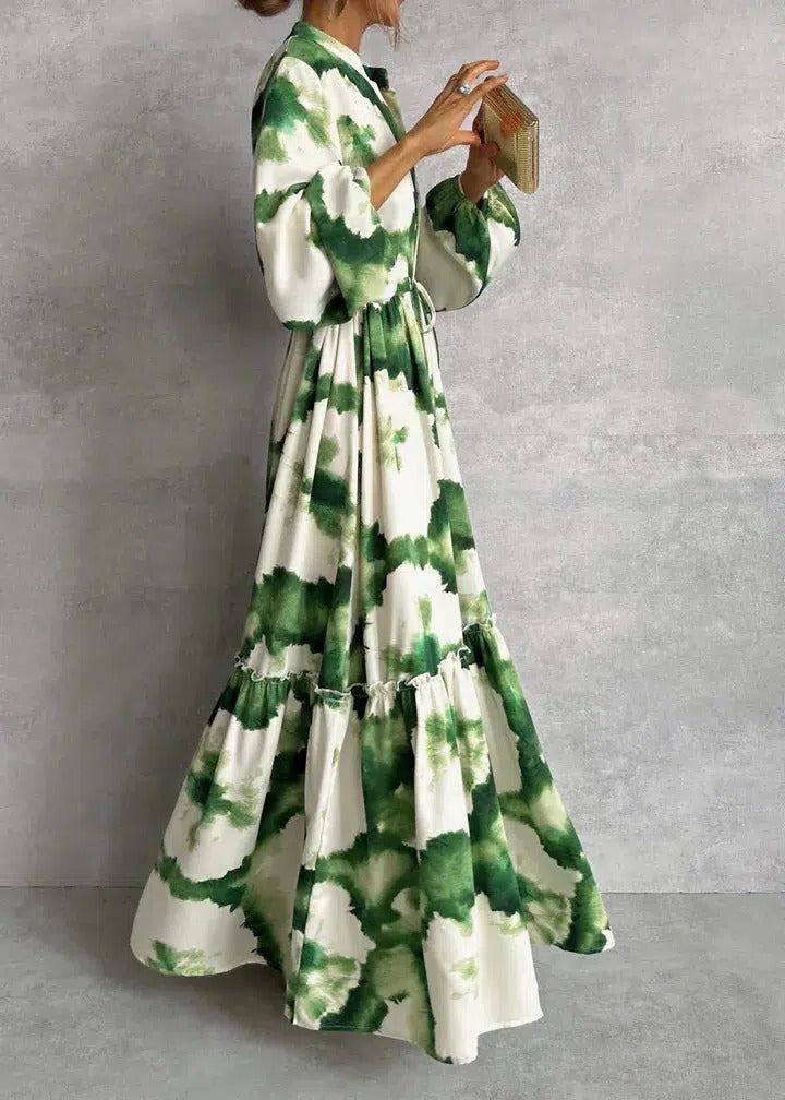 Doriane | Women's Maxi Ruffle Boho V-Neck Dress