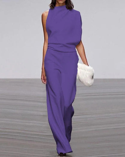 Malachite | Women's High-Neck Wide-Leg Wedding Jumpsuit