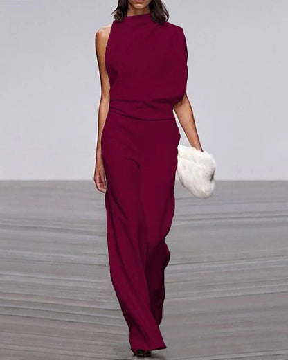 Malachite | Women's High-Neck Wide-Leg Wedding Jumpsuit