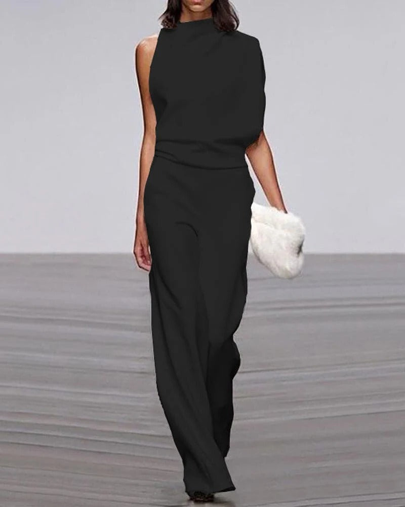 Malachite | Women's High-Neck Wide-Leg Wedding Jumpsuit