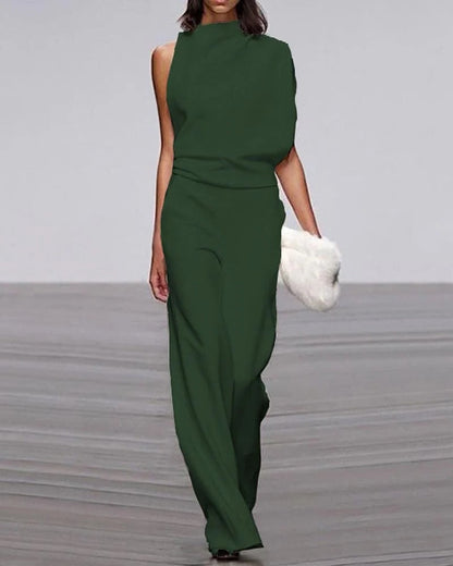 Malachite | Women's High-Neck Wide-Leg Wedding Jumpsuit