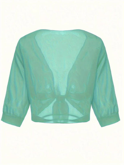 Nalella | Women's Floral Oversized Wide-Leg Beach Top