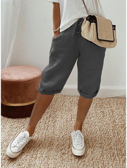 Aillin | Women's Beach Relaxed Capri Trousers