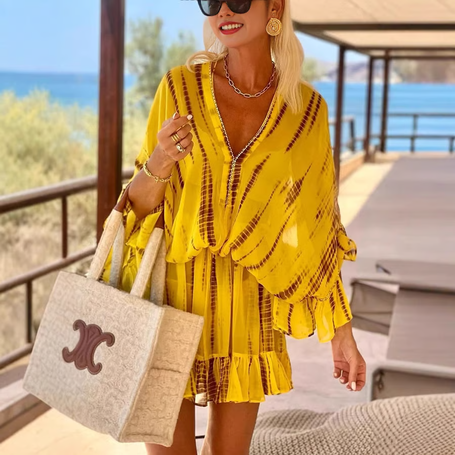Apollonie | Women's Mini Tummy-Control V-Neck Casual Dress
