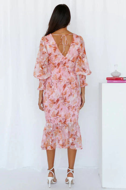 Delama | Women's Floral Wedding Guest Evening Dress