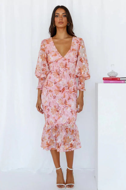 Delama | Women's Floral Wedding Guest Evening Dress