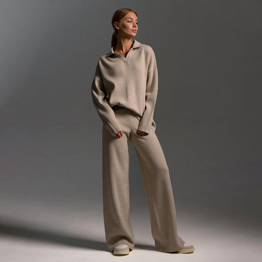 Laleinna | Women's Wide-Leg Knitted Tracksuit Piece