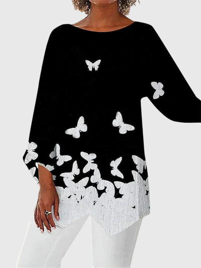 Veletta | Women's Sequin Casual Butterfly Top