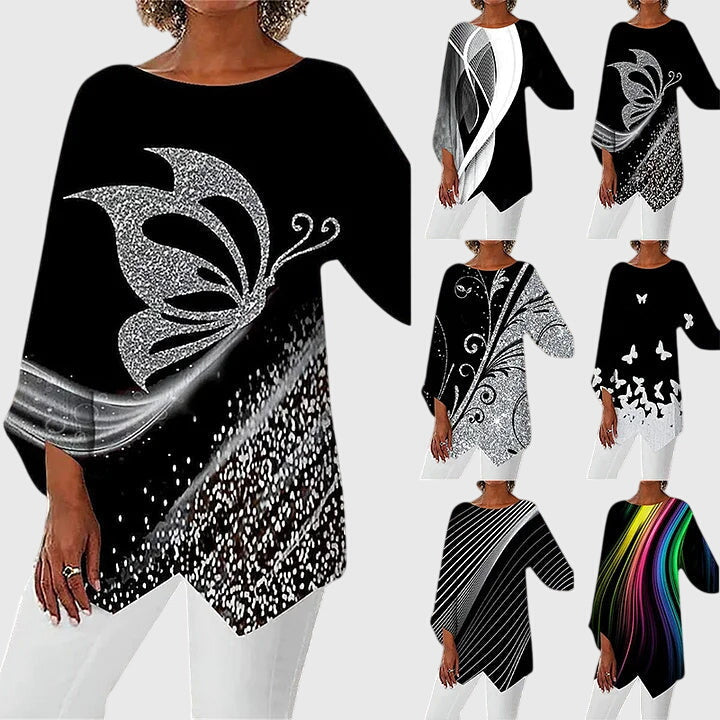Veletta | Women's Sequin Casual Butterfly Top