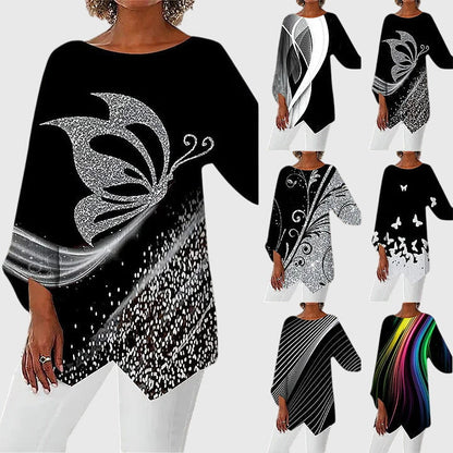 Veletta | Women's Sequin Casual Butterfly Top