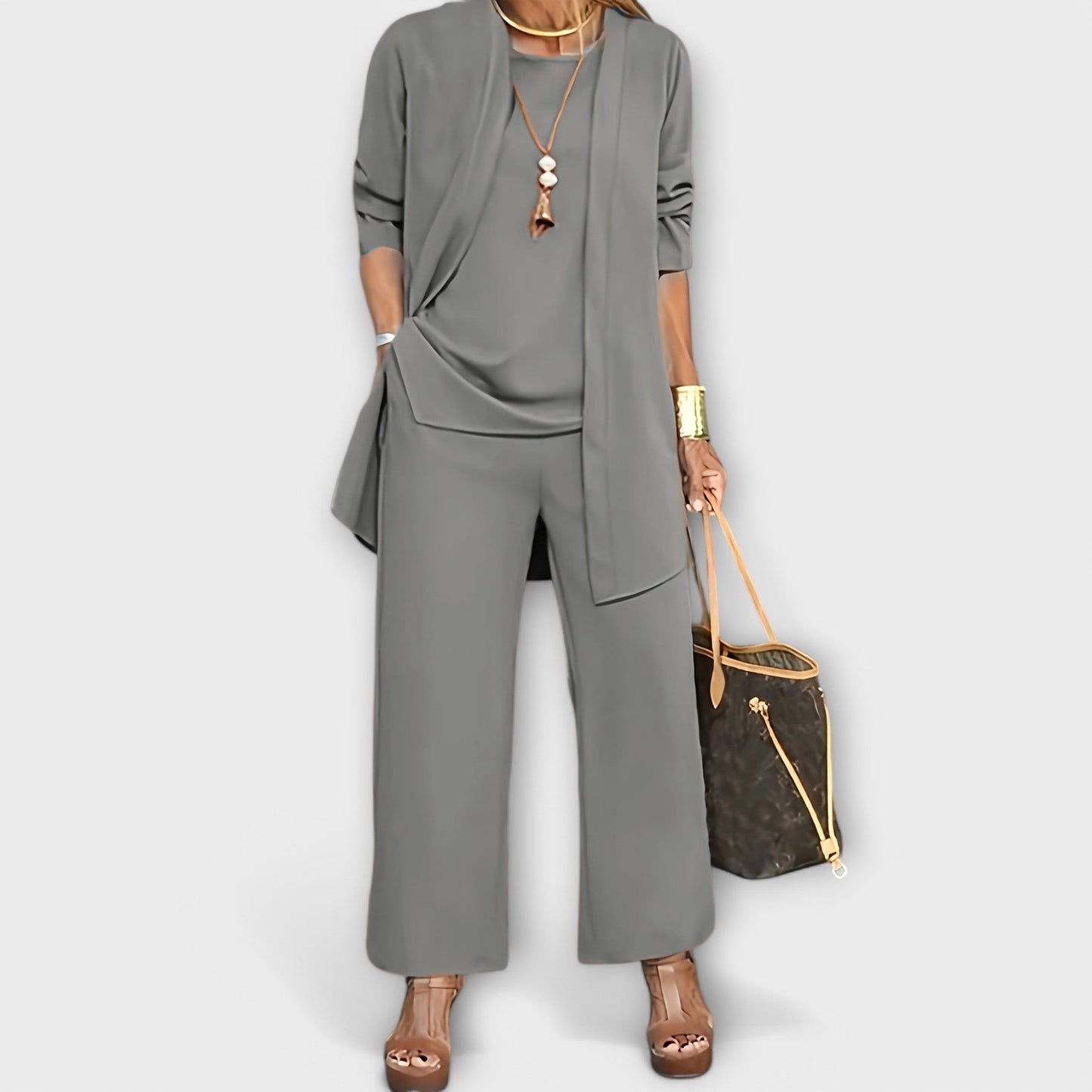 Bahjat | Women's Oversized Wide-Leg Three Set